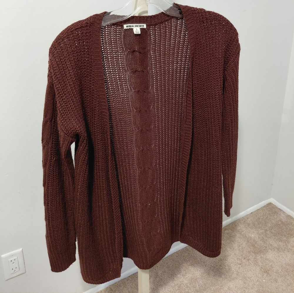 Society Women's Cardigan in Deep Brown